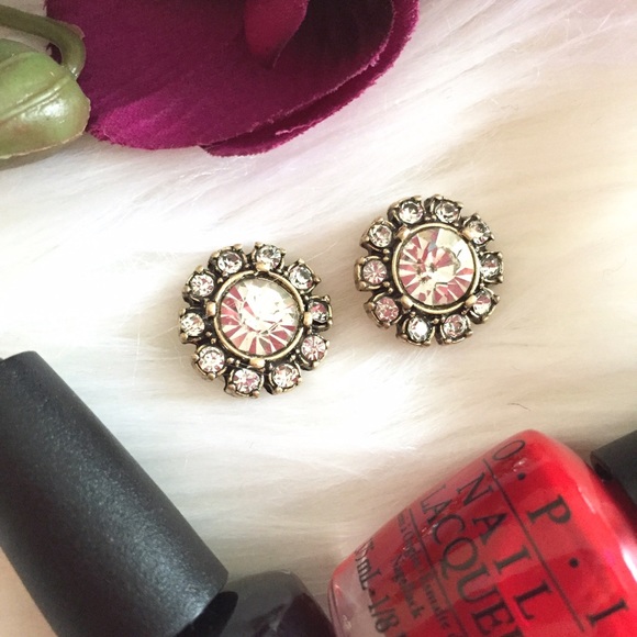 J. Crew Crystals Button Earrings - Picture 2 of 3