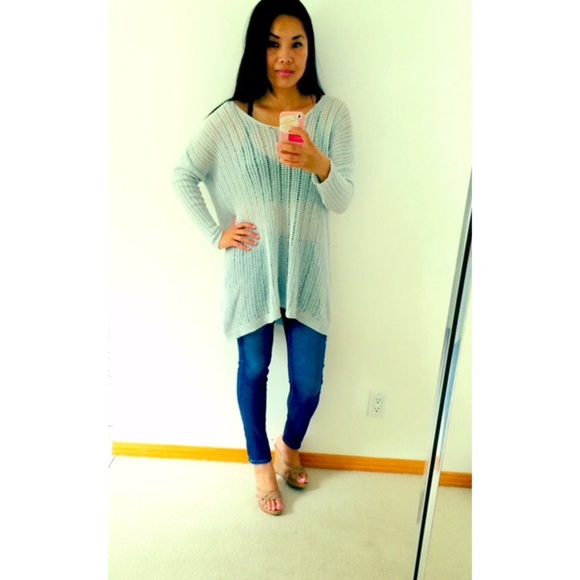 Brandy Melville Sweaters - Brandy Melville Light Blue Tunic Sweater