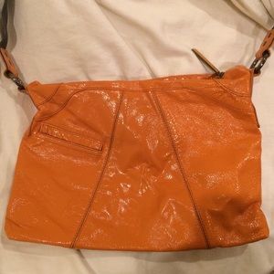 Glossy Orange Hobo Purse
