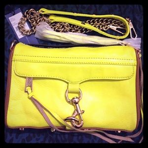 Rebecca Minkoff Mini MAC Almond/Neon Yellow