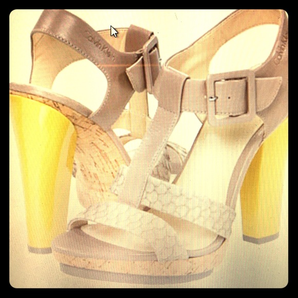Hot!!!  Calvin Klein Bea T-Strap high heel sandal