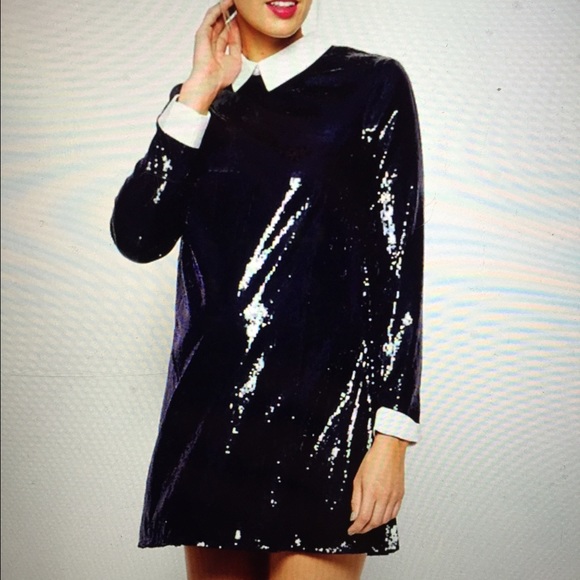 Navy sequin maternity dress