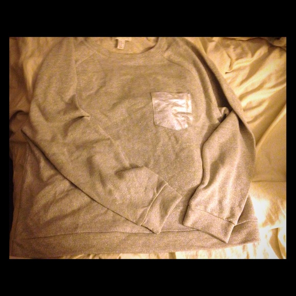 Plus size metallic knit sweatshirt