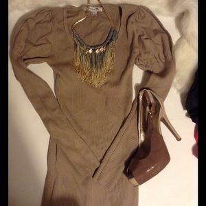 Tan winter cute sweater