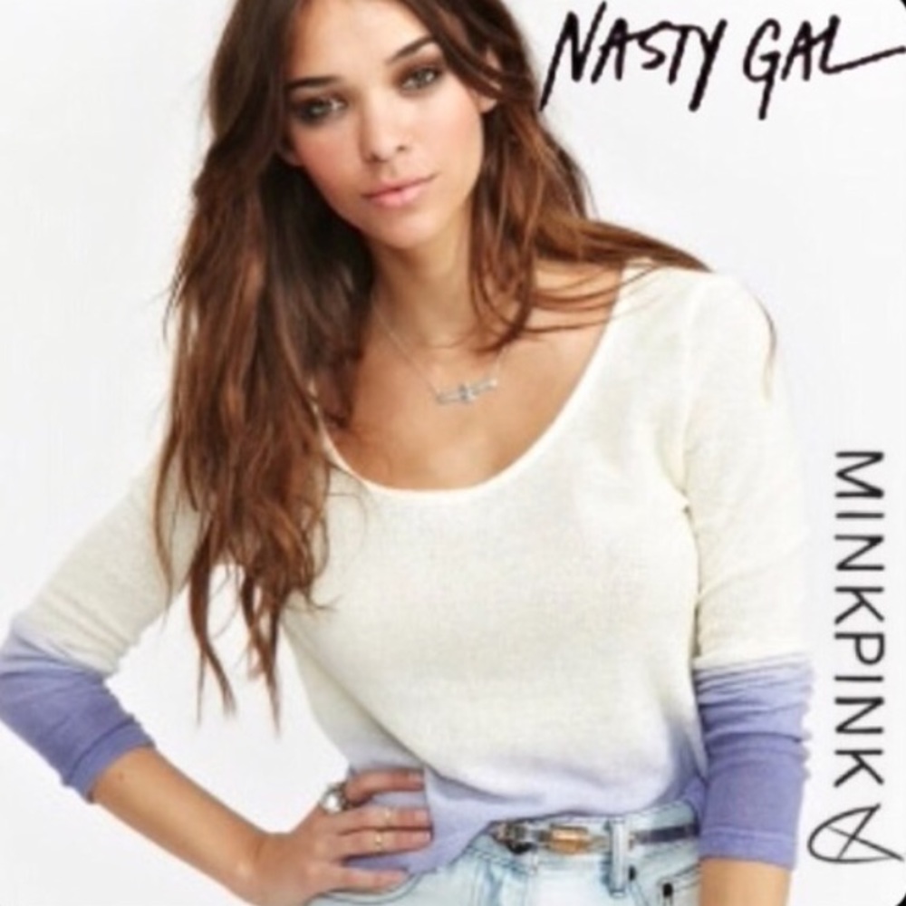Nasty Gal X Minkpink Dip Dyed Knit Top Open Back M