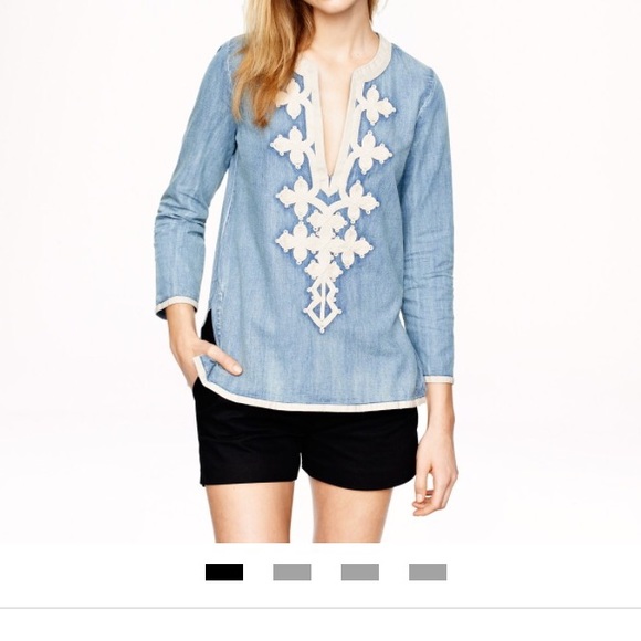 J. Crew Tops - J. Crew Embroidered Tunic
