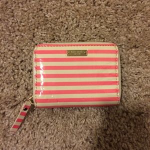 Kate spade pink strip wallet💕