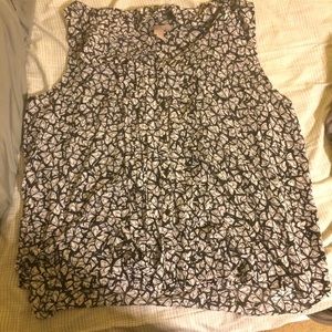 Black & white butterfly patterned blouse