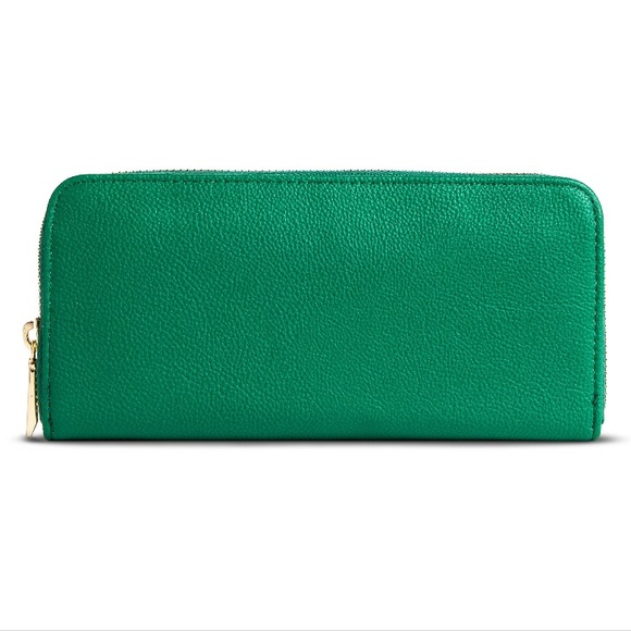 Solid Zip Around Wallet in "Springtime Green"