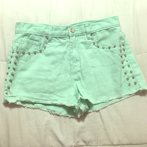 Mint Green High Waisted Shorts