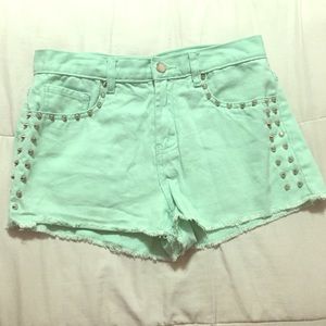 Mint Green High Waisted Shorts