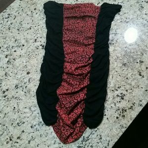 Club dress red cheetah print