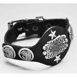 Leather buckle Harley Davidson bracelet