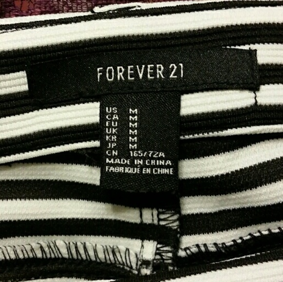 (New) Forever 21 Striped Black and White Shorts - Picture 3 of 4