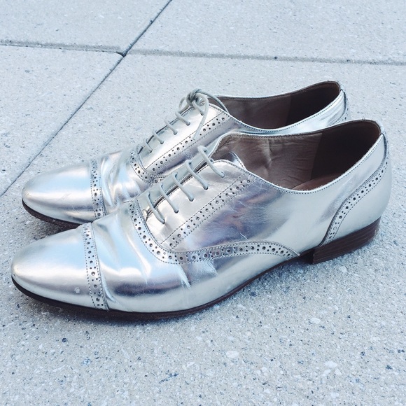 J. Crew Shoes - 🚫SOLD🚫J. Crew Mirror Silver Oxfords