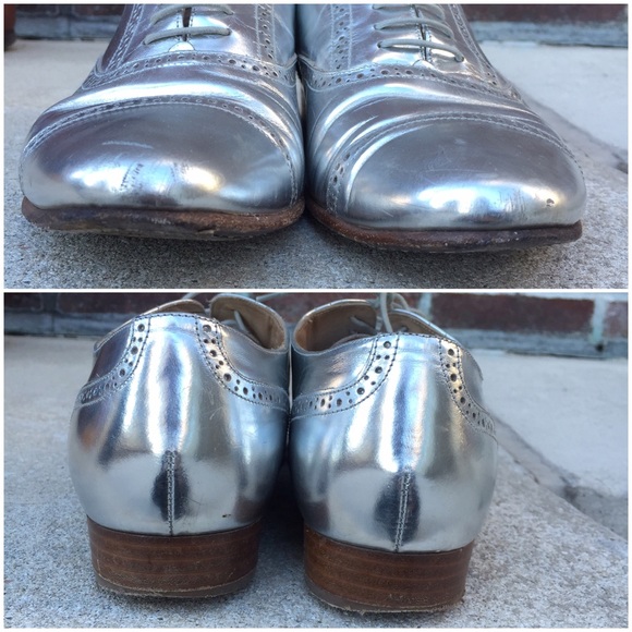 🚫SOLD🚫J. Crew Mirror Silver Oxfords - Picture 3 of 4