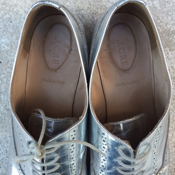 🚫SOLD🚫J. Crew Mirror Silver Oxfords - Picture 4 of 4