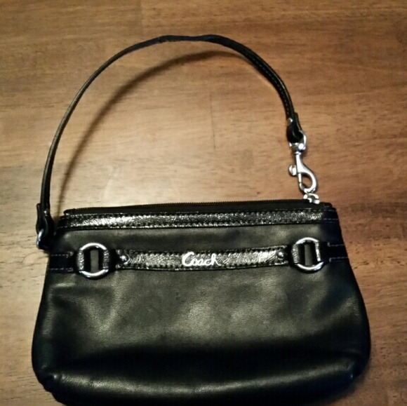 Coach black wristlet