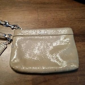 Coach tan wristlet