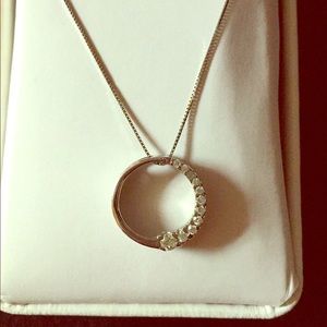 14k white gold , circle of love necklace.