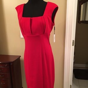 Red dress by Calvin Klein