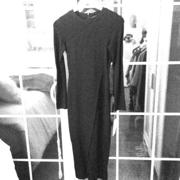 The BEST LBD EVER! Zara black dress with slit