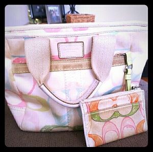 Coach bag with matching wallet