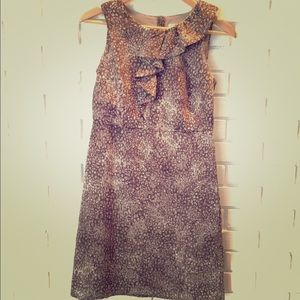 LOFT Petites Brown Dress with Exposed Zipper