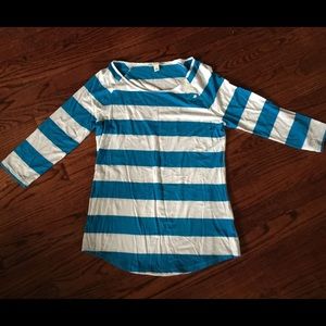 Striped 3/4 Sleeved Tee from Banana Republic Med.