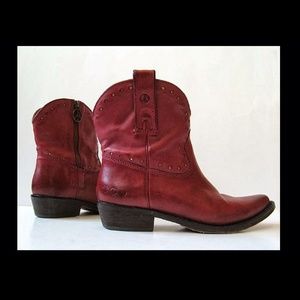 Lucky Brand Raspberry Leather Ankle Boots
