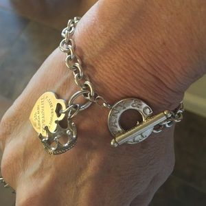 Tiffany&Co turquoise heart and crown bracelet.