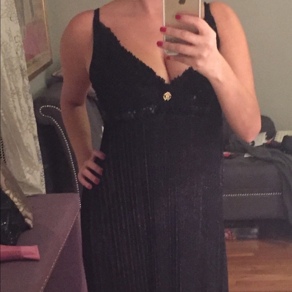 Auth Roberto Cavalli Black Shimmer Dress