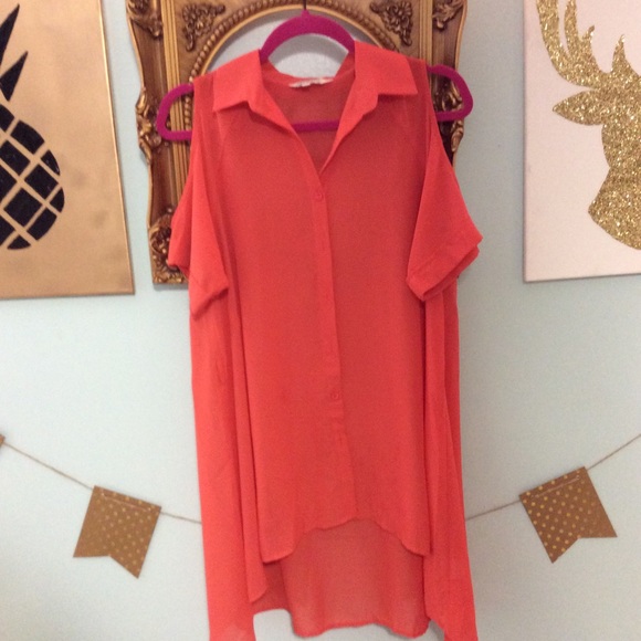 Orange shoulder tunic