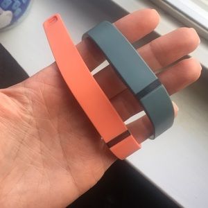 Grey and orange fit bit bands