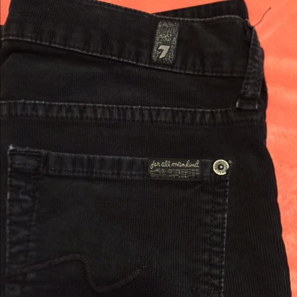 7 for all mankind black bootcut corduroy pants