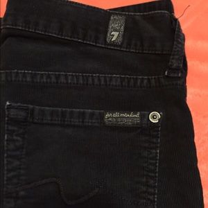 7 for all mankind black bootcut corduroy pants