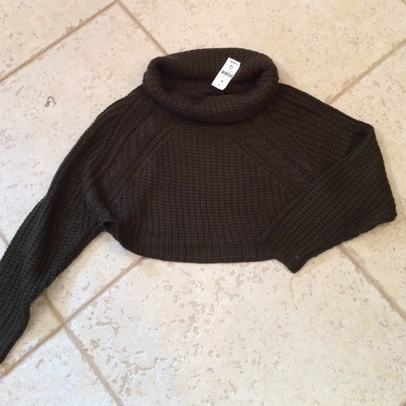 LF khaki cropped sweater NWT