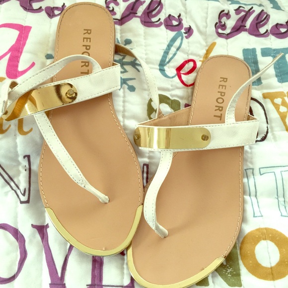 White and gold sandals