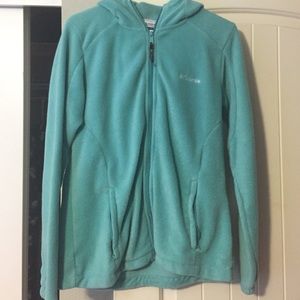 Blue hooded Columbia zip up