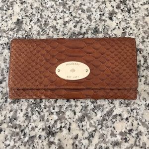 Mulberry Continental Wallet- Silky Snake- Oak