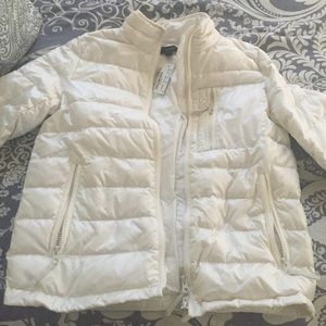 J Crew cream puffa jacket
