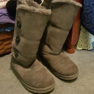 Tall Grey Button Uggs