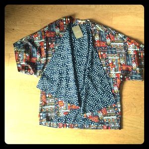 Reversible silk Anthro shrug