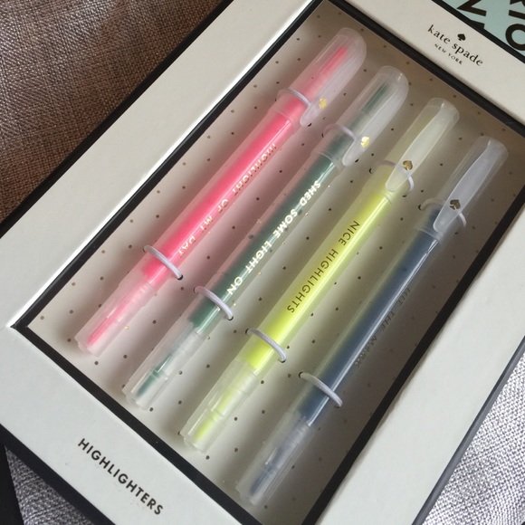 Kate Spade highlighters and eraser set