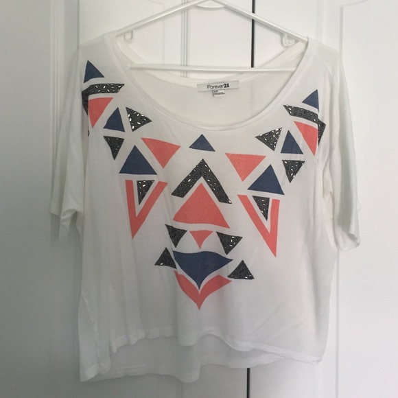 Forever 21 geometric shapes crop top
