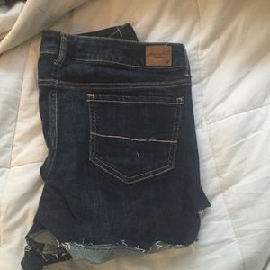 Dark wash midi short