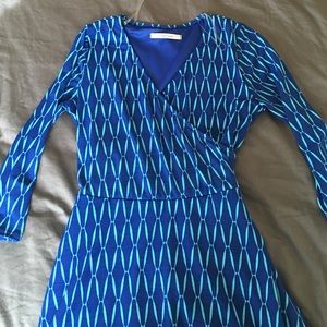 Blue symmetrical shaped dress. Stitch fix pick.