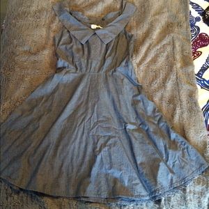 Chambray Off-the-shoulder Dress