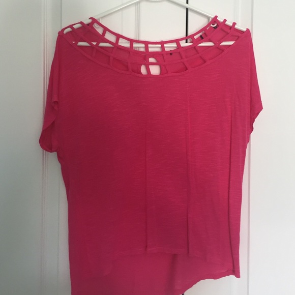 Forever 21 hot pink cutout shirt
