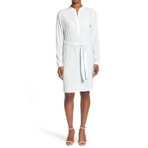 Halogen Dresses - Belted Split Neck Crepe Shift Dress by Halogen Halogen Dresses - Belted Split Neck Crepe Shift Dress by Halogen